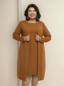 Cardigan Feminina Com Modelagem Reta E Mangas Longas - Amélie. Plus Size