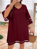 Vestido Feminino Manga 3/4 Leticia Plus Size