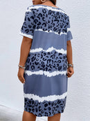 Vestido feminino estampado manga curta Leonice Plus Size