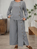 Conjunto feminino texturizado Brunellis Plus Size