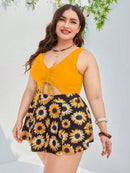 Tankini feminino plus size com estampa Girasol