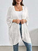 Cardigan Feminina de Praia com Efeito Vazado - Nicole. Plus Size