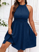 Vestido Feminino Sem Manga Kamila Plus Size Azul Royal / Gg E033