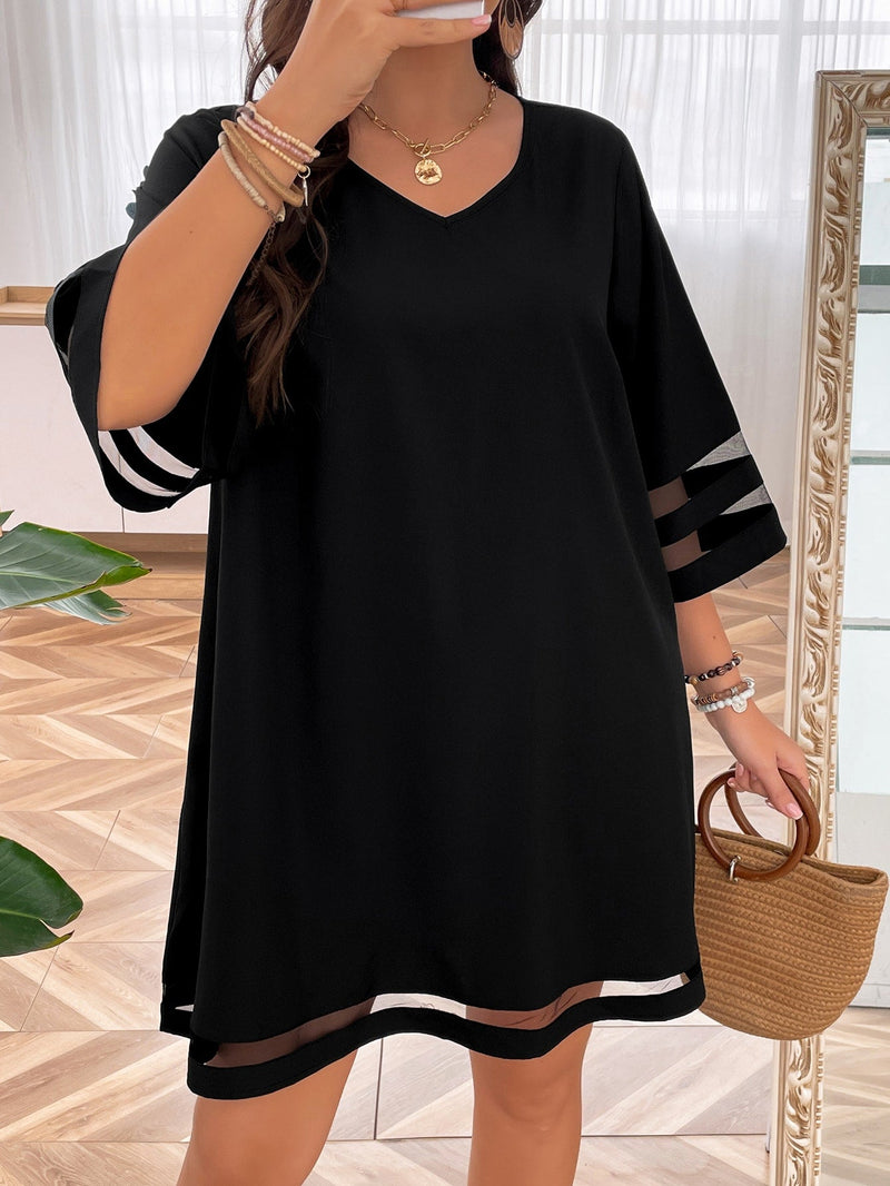 Vestido Feminino Manga 3/4 Leticia Plus Size E030