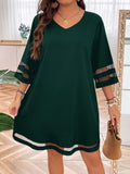 Vestido Feminino Manga 3/4 Leticia Plus Size Verde Militar / Gg E030