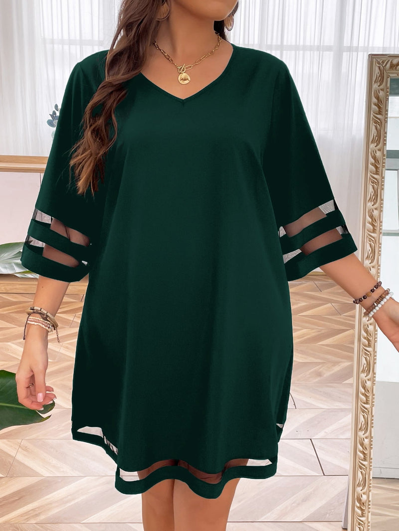 Vestido Feminino Manga 3/4 Leticia Plus Size