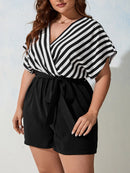 Macaquinho Feminino Listrado Lesly Plus Size E405