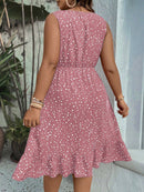 Vestido Feminino Bainha Esvoaçante E Decote V Pequeno Amapola Plus Size E291