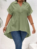 Camisola Feminina Manga Curta Estrella Plus Size Verde / Gg E058