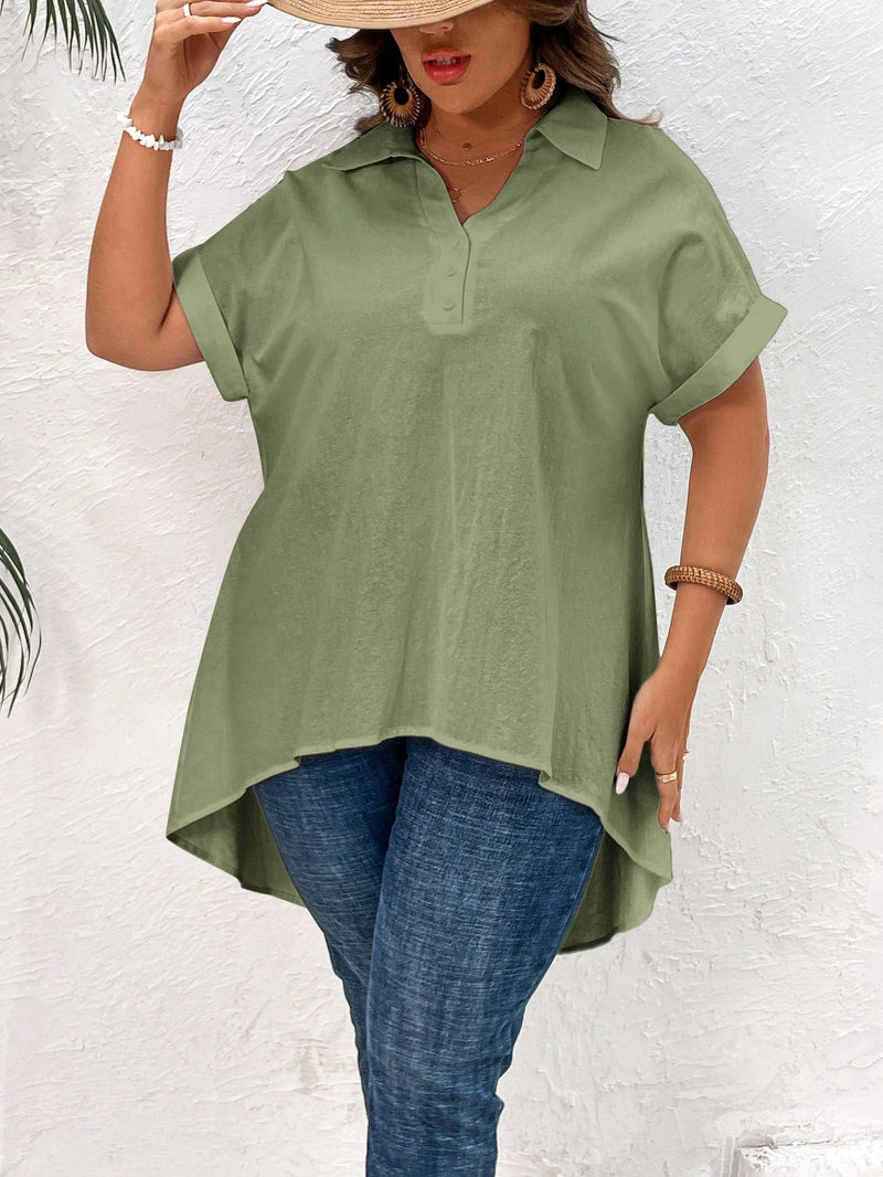 Camisola  Feminina Manga Curta Estrella Plus Size