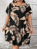 Vestido Feminino Estampado Palmier. Até G8 Plus Size Ae023