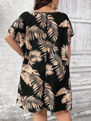 Vestido Feminino Estampado Palmier. Até G8 Plus Size Ae023