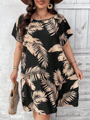 Vestido Feminino Estampado Palmier. Até G8 Plus Size Ae023