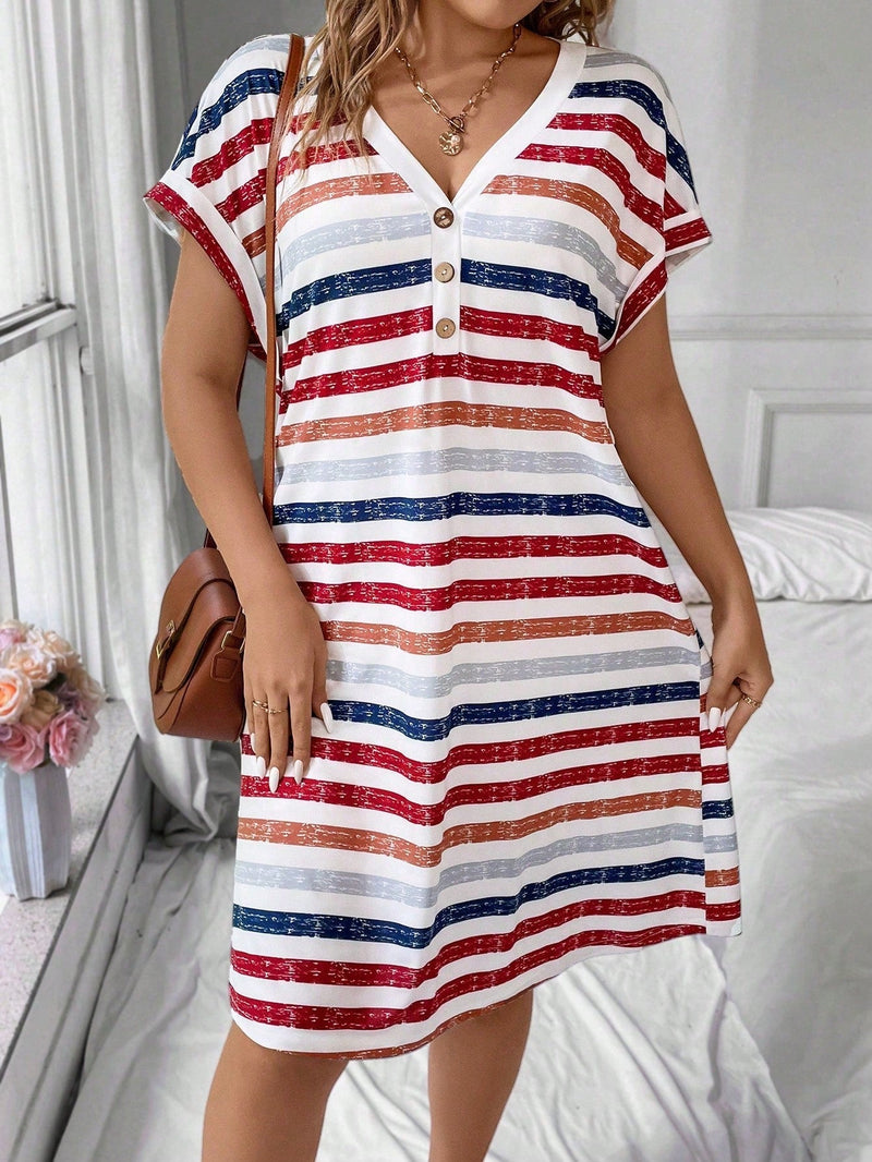 Vestido Feminino Listrado Belice Plus Size E091