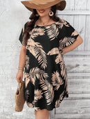 Vestido Feminino Estampado Palmier. Até G8 Plus Size Ae023