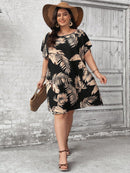 Vestido Feminino Estampado Palmier. Até G8 Plus Size Ae023