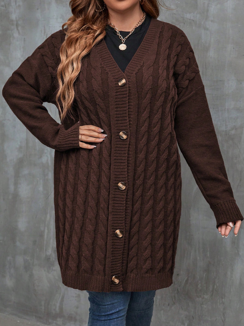 Cardigan com ombros caídos Laura. Plus Size