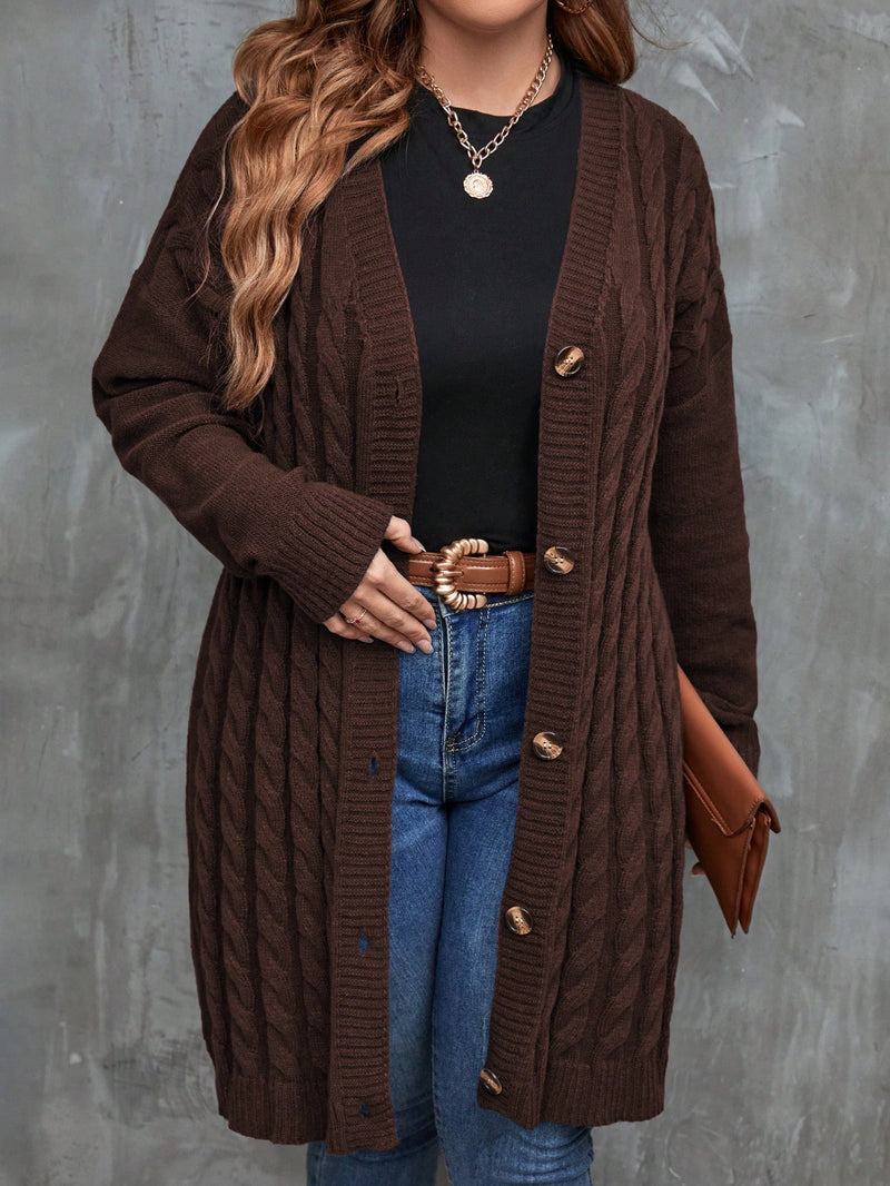 Cardigan com ombros caídos Laura. Plus Size