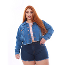 Jaqueta Feminina Jeans - Meire. Plus Size