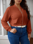 Jaqueta Feminina Bomber Curta com Zíper - Chiara. Plus Size