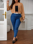 Jaqueta Feminina Bomber Curta com Zíper - Chiara. Plus Size