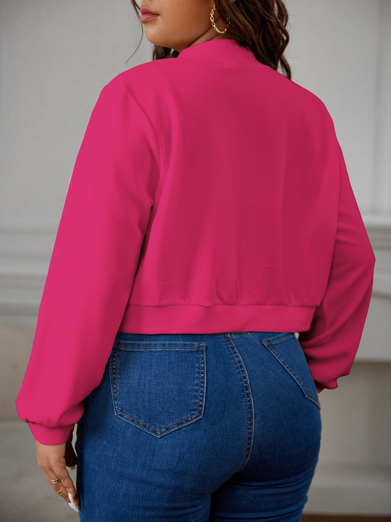 Jaqueta Feminina Bomber Curta com Zíper - Chiara. Plus Size