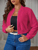 Jaqueta Feminina Bomber Curta com Zíper - Chiara. Plus Size