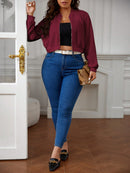 Jaqueta Feminina Bomber Curta com Zíper - Chiara. Plus Size