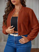 Jaqueta Feminina Bomber Curta com Zíper - Chiara. Plus Size