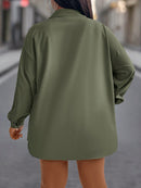 Conjunto Feminino camisa listrada e shorts - Ghi. Plus Size