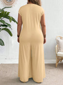 Macacão Feminino com Fechamento Frontal em Botões e Tecido Leve - Ilza. Plus Size