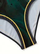 Maiô Feminino com Saida de Praia Alças Ajustáveis e Estampa de Mármore - Madeleine. Plus Size Flash