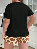 Pijama Feminino com estampa de girafa - Nehir. Plus Size