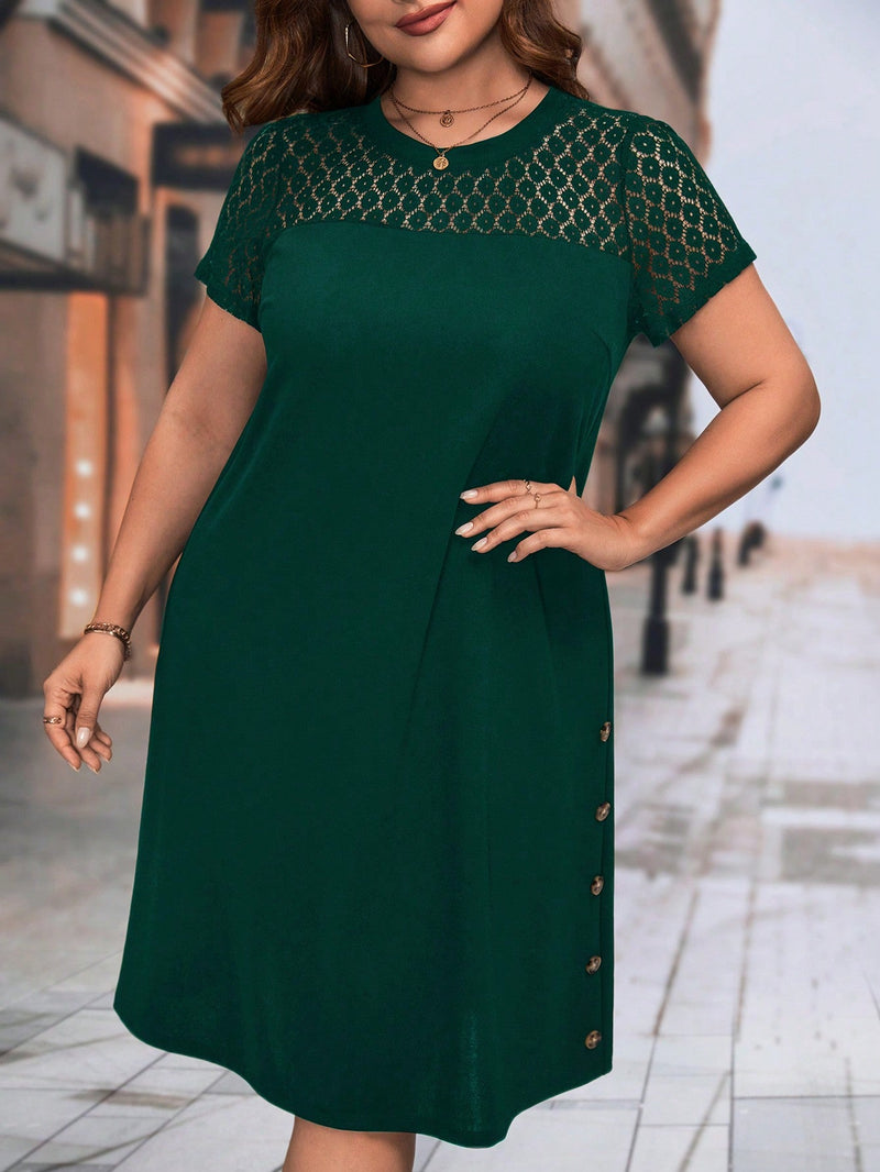 Vestido Feminino Manga Curta Mariana Plus Size E377