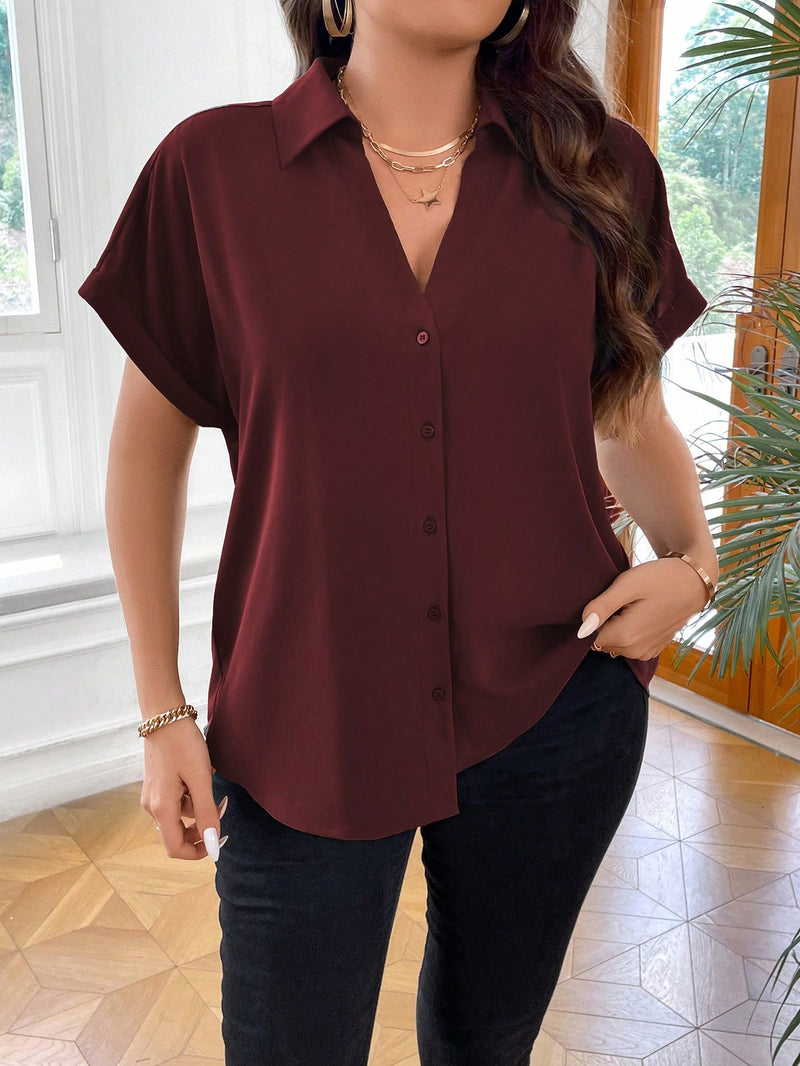 Camisa feminina com Botões Frontais Julia Plus Size