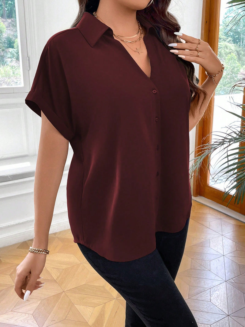 Camisa feminina com Botões Frontais Julia Plus Size