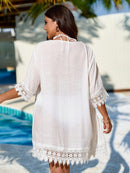 Quimono Feminino com Detalhes em Guipir para Dias de Sol  - Yara. Plus Size