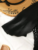 Vestido de Cobertura Feminino com Inserções em Crochê e Mangas Fluidas - Beatriz. Plus Size