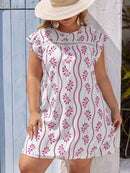 Vestido Feminino com Estampa Floral e Detalhe em Renda - Rubya. Plus Size.