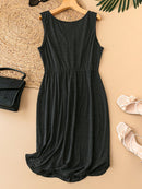 Vestido Feminino com Bolsos Frontal e Cintura Ajustável - Jady. Plus Size.