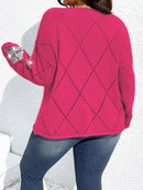 Suéter de tricô Feminino decoração com lantejoulas - Camille. Plus Size