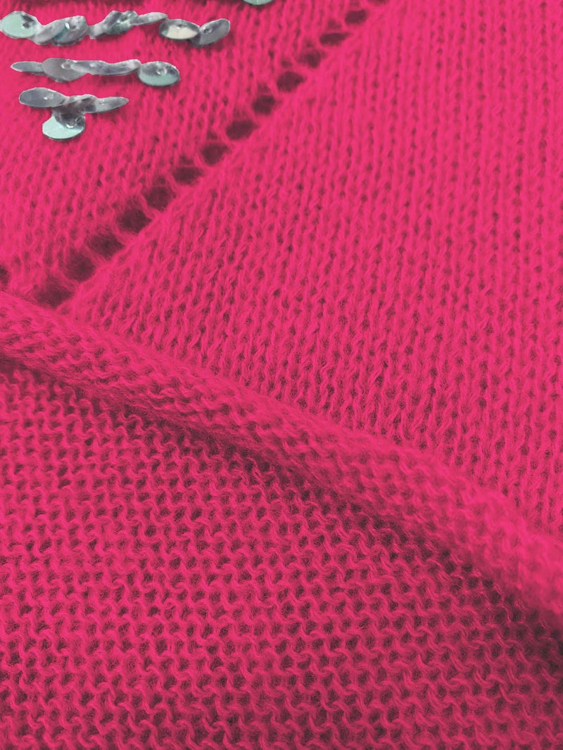 Suéter de tricô Feminino decoração com lantejoulas - Camille. Plus Size