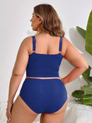 Tankini Feminino Plissado Geisiele. Plus Size