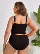 Tankini Feminino Plissado Geisiele. Plus Size