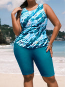 Tankini feminino com ajuste lateral Jeissy. Plus Size