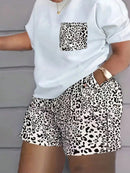 Conjunto feminino de bermuda e camiseta Katia. Plus Size