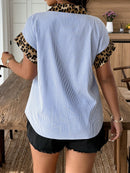 Camisa feminina casual listrada Karina. Plus Size