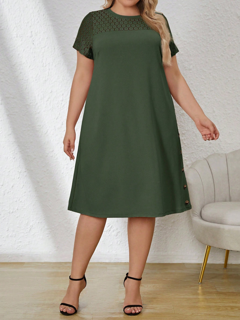 Vestido Feminino manga curta Mariana Plus Size