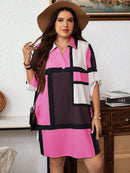 Vestido-Camisa Feminino Solto Reto com Mangas Dobráveis - Cecília. Plus Size