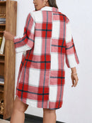 Vestido-Camisa Feminino Solto Reto com Mangas Dobráveis - Cecília. Plus Size